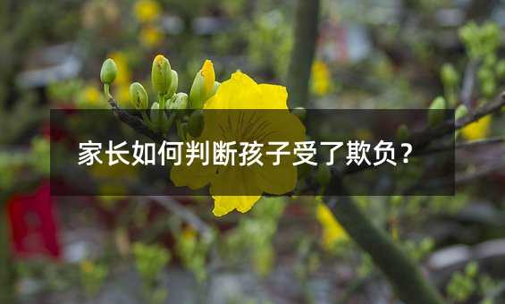 家长如何判断孩子受了欺负?