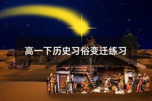 高一下历史习俗变迁练习
