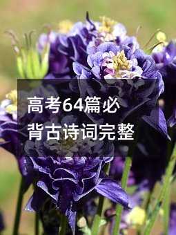 高考64篇必背古诗词完整版