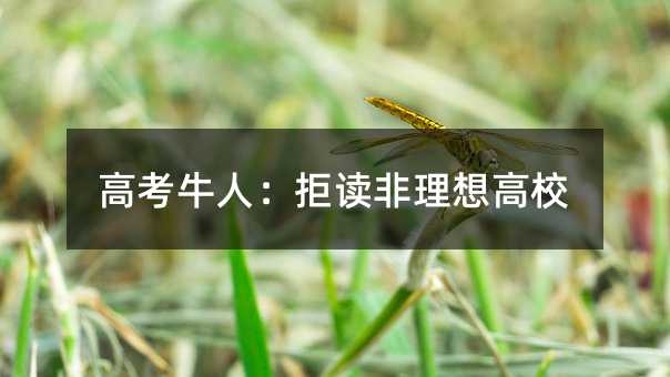 高考牛人:拒读非理想高校