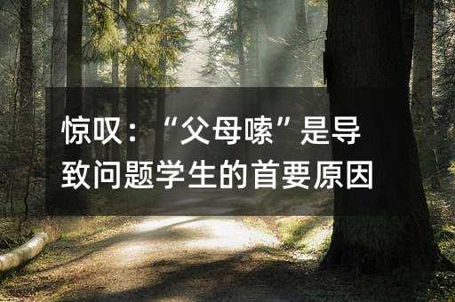 惊叹:“父母嗦”是导致问题学生的首要原因