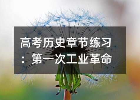 高考历史章节练习:第一次工业革命