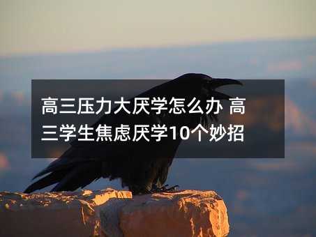 高三压力大厌学怎么办 高三学生焦虑厌学10个妙招