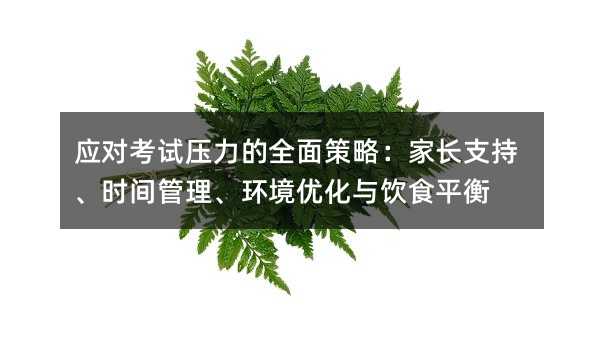 应对考试压力的全面策略:家长支持、时间管理、环境优化与饮食平衡