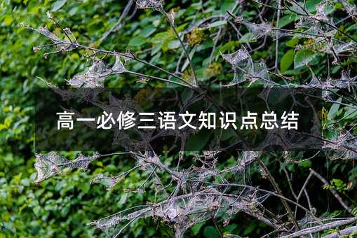 高一必修三语文知识点总结