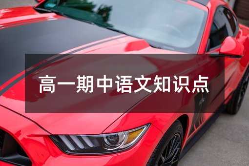 高一期中语文知识点