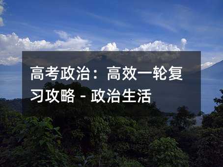 高考政治:高效一轮复习攻略 - 政治生活篇
