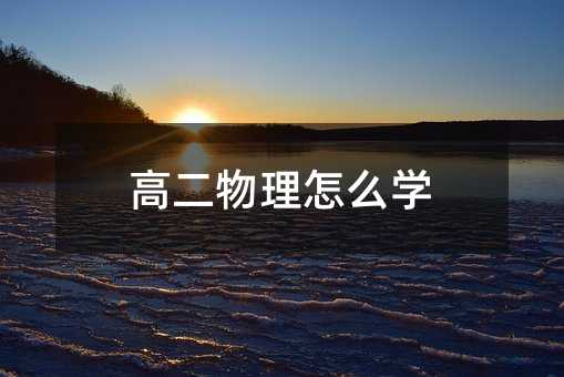 高二物理怎么学