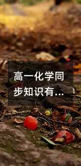 高一化学同步知识有效利用化学课本空白处