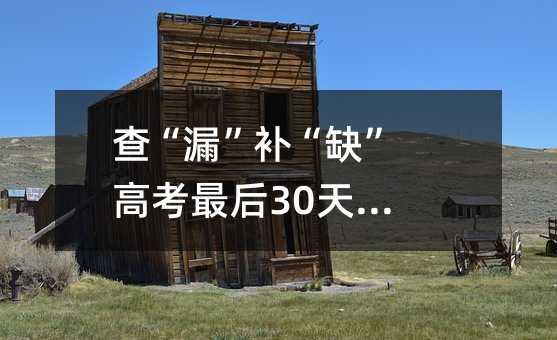 查“漏”补“缺”高考最后30天加分术