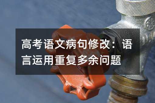 高考语文病句修改：语言运用重复多余问题