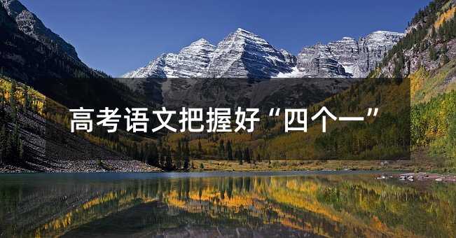 高考语文把握好“四个一”