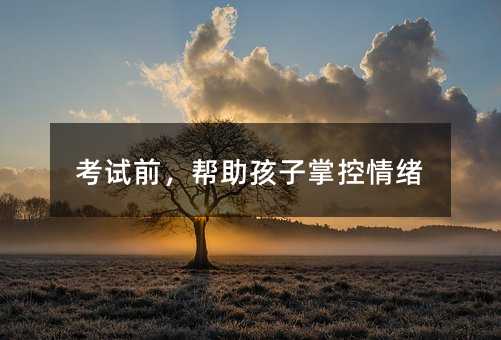 考试前，帮助孩子掌控情绪