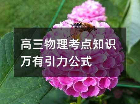 高三物理考点知识万有引力公式