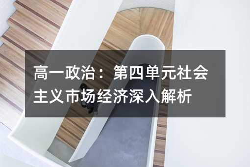 高一政治:第四单元社会主义市场经济深入解析