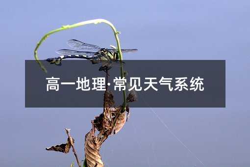 高一地理·常见天气系统