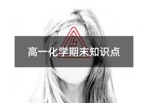 高一化学期末知识点