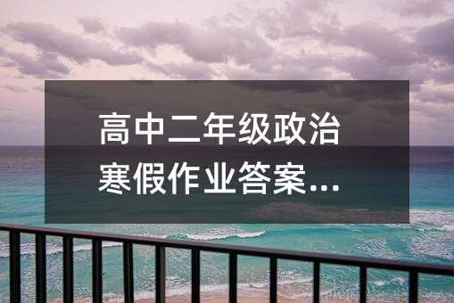 高中二年级政治寒假作业答案详解