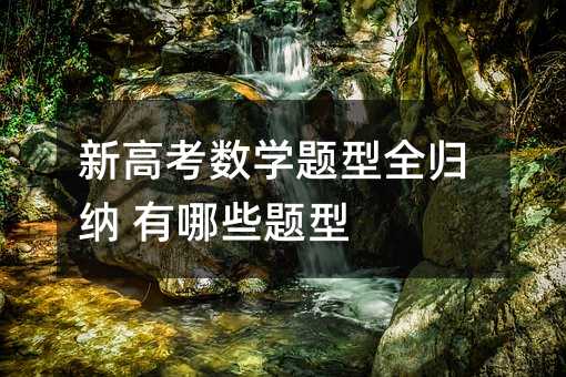 新高考数学题型全归纳 有哪些题型