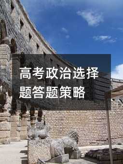 高考政治选择题答题策略