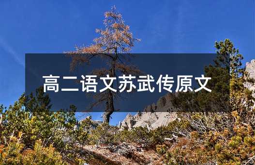 高二语文苏武传原文