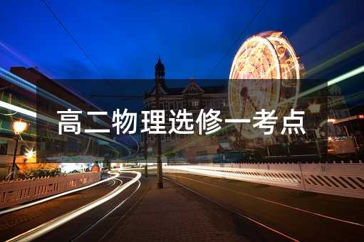 高二物理选修一考点