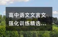 高中语文文言文强化训练精选题型