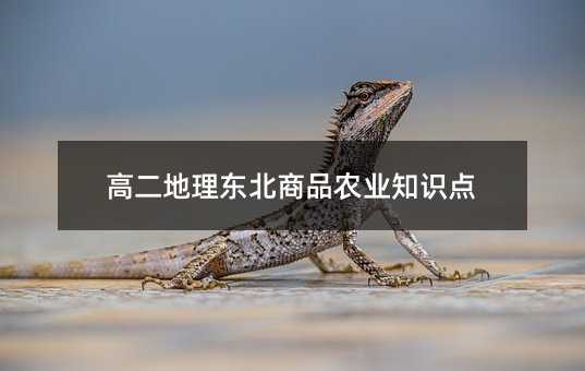 高二地理东北商品农业知识点
