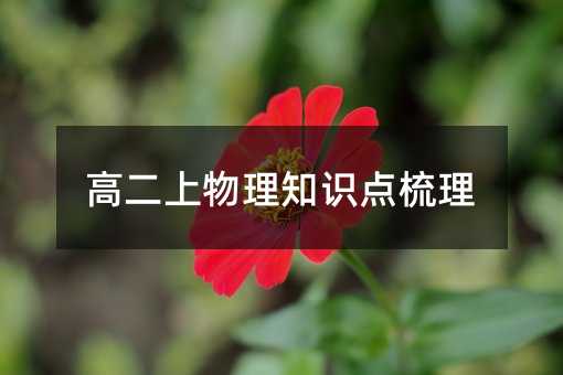 高二上物理知识点梳理