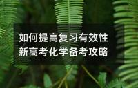 如何提高复习有效性 新高考化学备考攻略