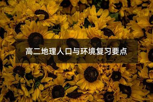 高二地理人口与环境复习要点