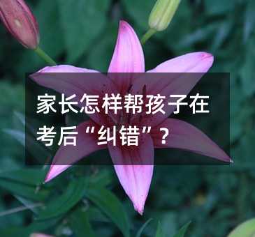 家长怎样帮孩子在考后“纠错”?