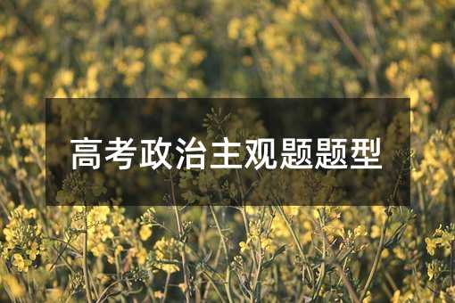 高考政治主观题题型