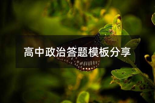 高中政治答题模板分享