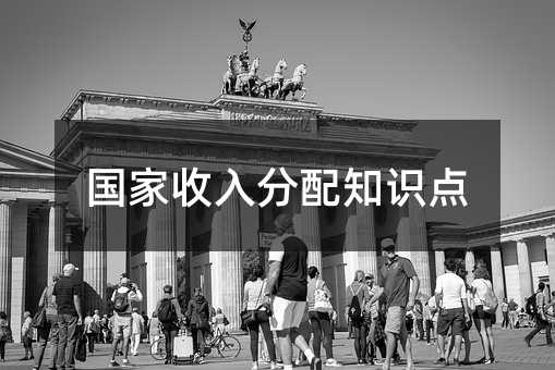 国家收入分配知识点