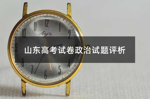 山东高考试卷政治试题评析