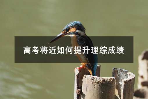 高考将近如何提升理综成绩