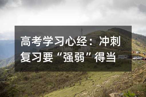 高考学习心经:冲刺复习要“强弱”得当