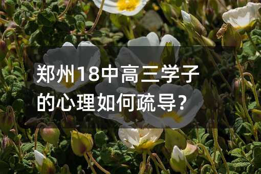 郑州18中高三学子的心理如何疏导?