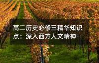 高二历史必修三精华知识点：深入西方人文精神