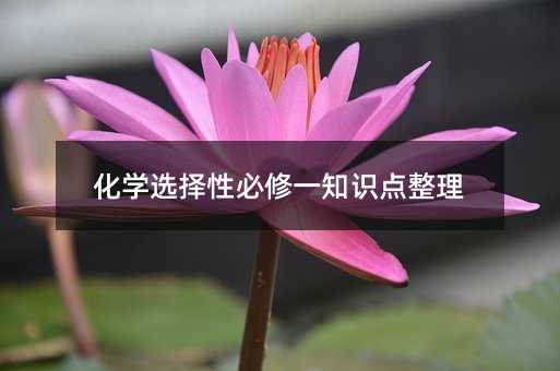 化学选择性必修一知识点整理