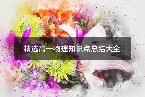 精选高一物理知识点总结大全