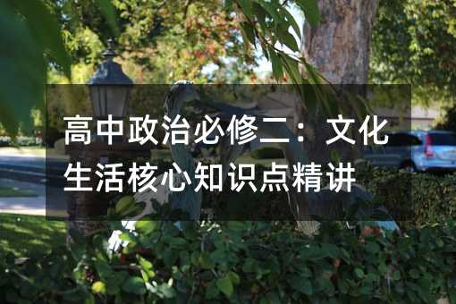 高中政治必修二:文化生活核心知识点精讲
