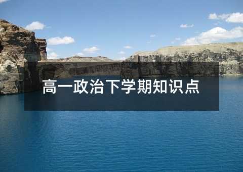 高一政治下学期知识点