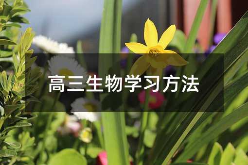高三生物学习方法