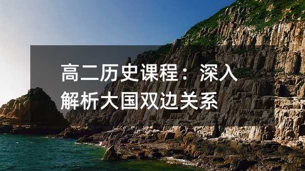 高二历史课程:深入解析大国双边关系
