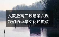 人教版高二政治第六课我们的中华文化知识点