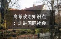 高考政治知识点：走进国际社会