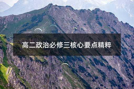 高二政治必修三核心要点精粹