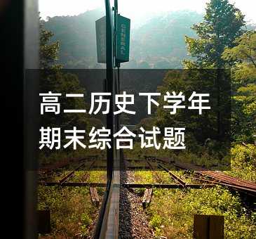 高二历史下学年期末综合试题